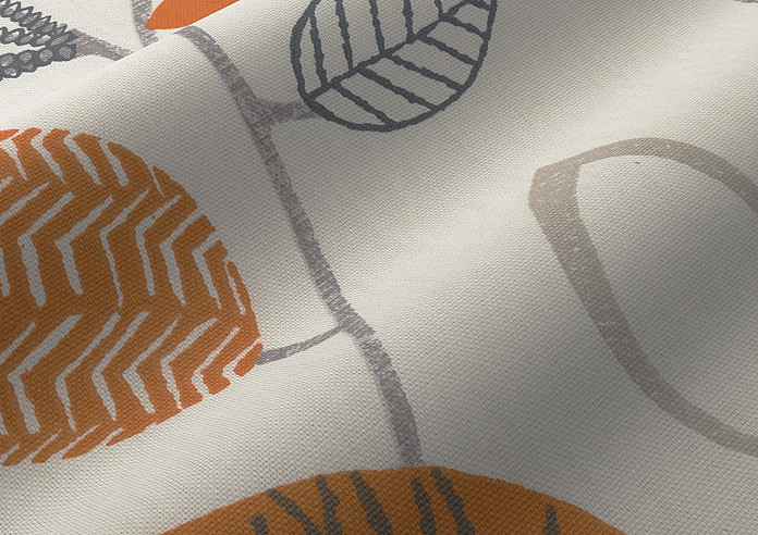 Forest Leaves, Tangerine - Made to Measure Curtains - Image 4